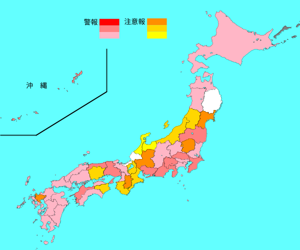 インフルエンザ流行レベルマップ